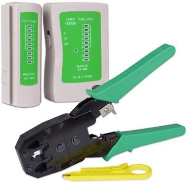 Network Cable Tester with RJ-45/RJ-11 Crimping Tool Cut Strip Cutter