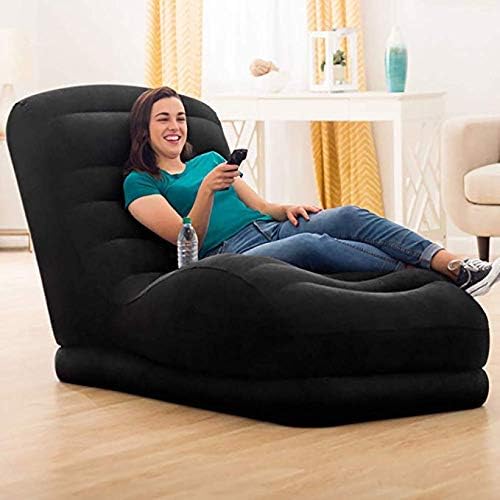 WOTR Sofa Lazy nap Chair, Single Back Sofa Folding Sofa Bed,Adjustable Lazy Folding Sofa Lazy Lounge Chair L-Shaped Inflatable Sofa