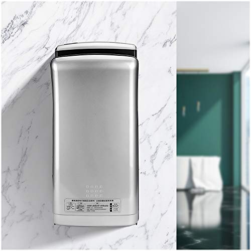 PLUSSEN Premium Commercial Automatic High Speed Hand Dryers for Bathrooms with Two Hot Air Outlet, Fast Drying in 10 Seconds, ABS Compact Electric Hand Dryer Blower (1688 Silver)