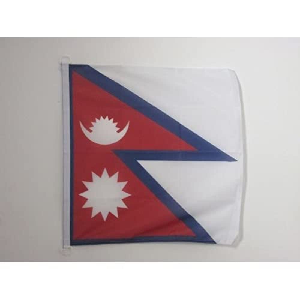 AZ FLAG - Nepal Flag - 2x3 Ft - For Outdoor - Nepalese Banner Knitted Polyester with Two Plastic Rings - Fade Resistant - Vivid Colors - 2' x 3' Feet - 90x60 Cm