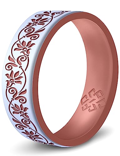 Knot Theory Floral Silicone Ring in Pearl White