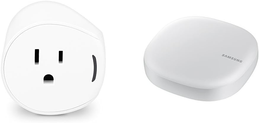 Samsung SmartThings Outlet, White + Samsung Connect Home AC1300 Smart Wi-Fi System (Single), Works as a SmartThings Hub