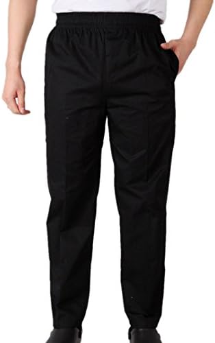 Chef Pants Work Pant Baggy Mens Pants Black (US:L (Label:3XL))