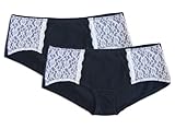 Anigan StainFree 2 Pack Hipster Wide Lace Trim Menstrual Period Panty