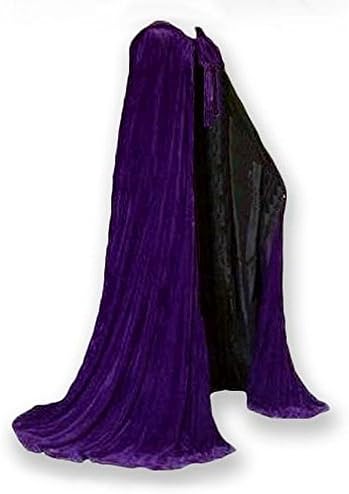 Fully Lined Velvet Cloak Medieval Renaissance Hooded Cape Adult Cosplay Wedding