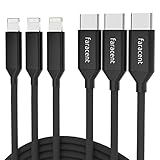 USB C to lightning cable (3.3ft/3 pack),Faracent type c to lightning cable 2.1A fast charging with iphone x iphone 8 plus iphone 7 plus and data transfer for macbook 2017 & laptops with usb c(black)