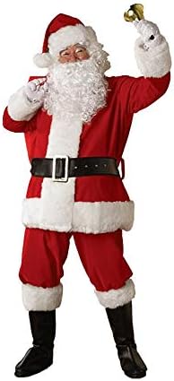 oamore Adult Super Deluxe Santa Claus Costume Christmas Xmas Santa Claus Fancy Dress Costume