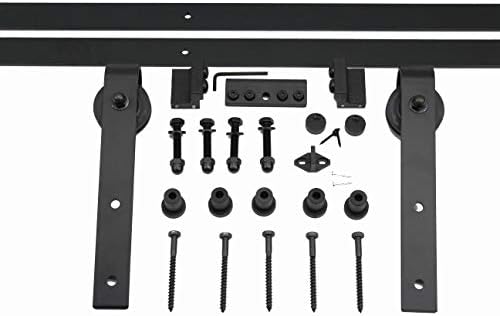 Mrhardware Sliding Barn Door Hardware Basic Sliding Track Hardware Kit (J 8FT)
