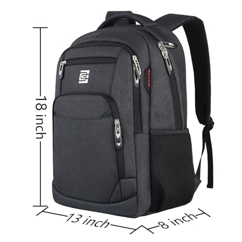 Volher Laptop Backpack,Business Travel Anti Theft Slim Durable Laptops Backpack,Water Resistant College Computer Bag for Women & Men Fits 15.6 Inch Laptop and Notebook - Black