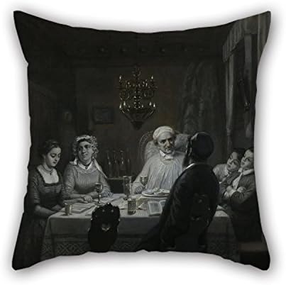 Oil Painting Moritz Daniel Oppenheim - Seder (The Passover Meal) (Der Oster-Abend) Cushion Cases 16 X 16 Inches / 40 By 40 Cm Gift Or Decor For Teens Outdoor Wedding Play Room Girls Bedding - Both