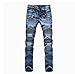 PGXT Men's Runway Stretch Jeans Washed Acid Light Blue Biker Jeans 28-38