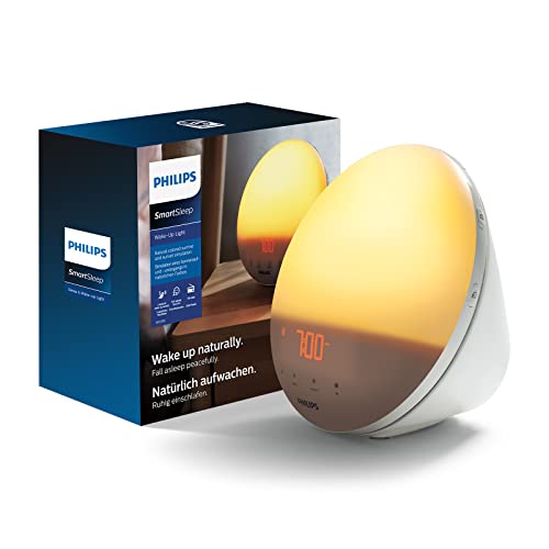 Philips HF3531/01 Wake-up Light (Funzione display per l'alba, display touch, 7 suonerie, radio digitale FM, luce per sveglia)