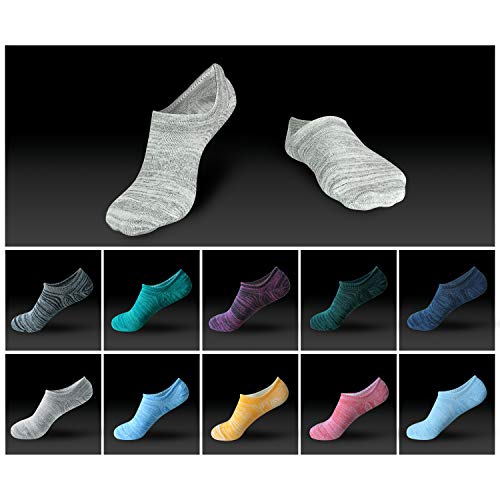 BIOAUM 10 Pairs No Show Socks for Women and Men Cotton Low Cut Anti-Slid Socks