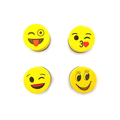 2 x Emoji Whiteboard Eraser Magnetic Dry Eraser, Smiley for Classroom, Office Meeting, Kids White Board - Cloe and Tom