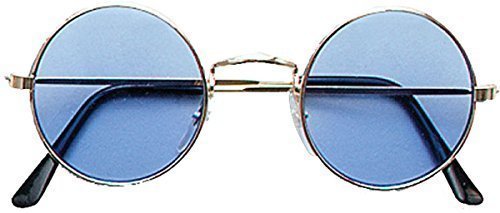 1970s Hippie Dude Ozzy Osbourne John Lennon Fancy Dress Party Round Glasses