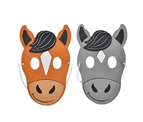 Novelty Treasures Horse Masks - 12 Pack FRIENDLY Halloween and Birthday Party Mask - Thumbnail 2