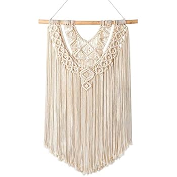 Mkono Macrame Wall Hanging Decor Boho Chic Bohemian Woven Home Decoration for Apartment Bedroom Living Room Gallery, 17
