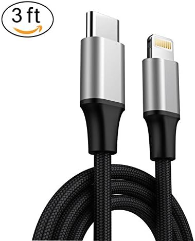 CLETO USB C to Lightning Fast Charging Cable Cord 3FT Nylon Braided Quick Charge and Data Sync Type C Cable, Support Anker Ravpower and any PD Charger Fast Charge for Apple