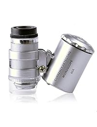 Crecer habitación Microscopio   60 x Handheld Mini Pocket Lupa LED Lupa   Azul o luz blanca