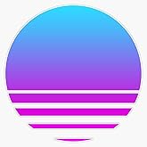 Synthwave Purple Sun Set Sticker Vinyl Waterproof Sticker Decal Car Laptop Wall Window Bumper Sticker 5"