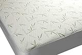 Mezzati Bamboo Premium Plush Mattress Protector - Soft, Quiet, Comfortable topper, cover - Hypoallergenic, Deep Fitted Pocket (Queen Size)
