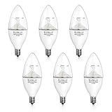 SHINE HAI 40W Equivalent Candelabra LED Light Bulbs, 3000K Warm White B11 LED Light Bulbs, E12 Candelabra Base, Pack of 6