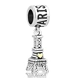 Mel Crouch Romantic Paris Eiffel Tower London Big Ben the Leaning Tower of Pisa The Roman Colosseum Charms Heart Love Charm Beads (Paris Eiffel Tower)