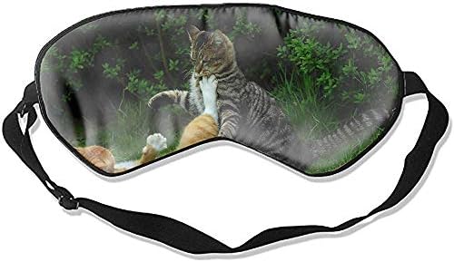 Eye Mask Super Soft Cats Fight Grass Color Conflict Pattern Eye Mask Sleeping Mask