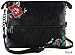 K&Bo Women's Cross Body Bag and Clutch, Black Studs with Floral Embroidery