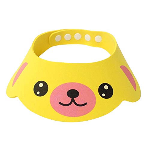 hwangli Baby Bath Shower Shampoo Visor Kids Hair Washing Eye Shield Cap Yellow
