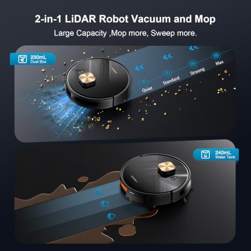 Robot Vacuum and Mop, 11500 Pa Suction, 3-in-1 Robotic Vacuum with Smart photo 11