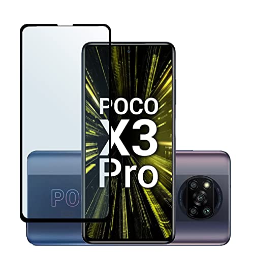 PhoneBukket 11D Tempered Glass Screen Protector for Poco X3 Pro (Transparent) Edge to Edge Full Screen Coverage, Pack of 1
