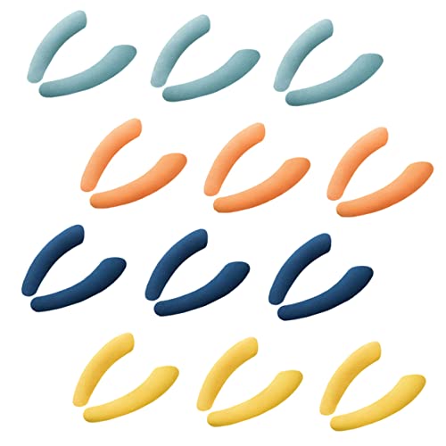 Outanaya 12 Pairs Reusable Toilet Seat Cushions Warm Toilet Seat Covers Adhesive for Bathroom Portable Plush Pads Random Color