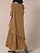 Mordenmiss Women's New Cotton Linen Long Sleeve Layered Dress Orange, One Size