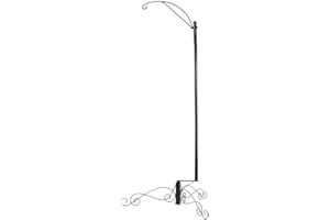 HOHIYA 61 Inch Bird Cage Stand Shepherd Hook Hanging for Hummingbird Feeder Solar Light Lantern Plant Basket Max Loading14 Lbs Black Taiwan Made