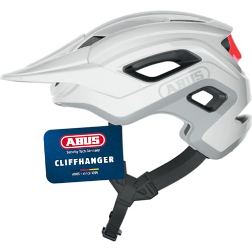 ABUS MTB-Helm Cliffhanger - Fahrradhelm für anspruchsvolle Trails - mit großen Lüftungsöffnungen & TriVider Riemensystem - für Damen und Herren - Weiß