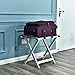 WELLAND Wood Foldable Luggage Rack Holder Luggage Stand for Suitcase for Home Bedroom Guestroom, White