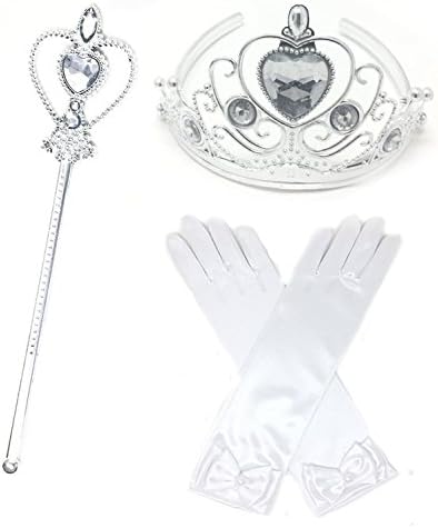 Princess Crystal Dress up Party Accessories - 3 Piece Gift Set: Gloves, Tiara and Wand (Diamond)