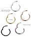 ORAZIO 5Pcs 16G Stainless Steel Nose Ring Body Piercing Ear Hoop Seamless Clicker Ring