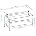 Sekey Home Lift Top Coffee Table, 2-Tier Cocktail Table with Hidden Storage for Living Room, Wood Look Accent Furniture,Smoky Oak