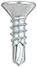 Small Parts 0608KTF Steel Self-Drilling Screw, Zinc Plated Finish, 82 Degree Flat Head, Star Drive, #2 Drill Point, #6-20 Thread Size, 1/2