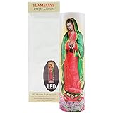 Virgin of Guadalupe Flameless LED Prayer Candle, Unique Religious Decoration, Gift Idea for Mothers Day, Birthday, or Any Holiday