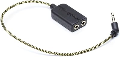 POGS 3.5mm Audio Splitter Cable Music Sharing 2 Headphones Black Fabric