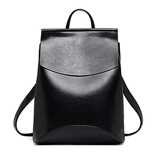 Fashion Women Backpack PU Leather Backpacks for Teenage Girls School Shoulder Bag Bagpack,Black