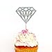 Glitter Diamond Cupcake Toppers Silver Party Cupcake Decorations for Wedding | Engagement | Bridal Shower | Birthday | Graduation | Baby & Expecting Party Dessert Decorations Topper, Pack of 50