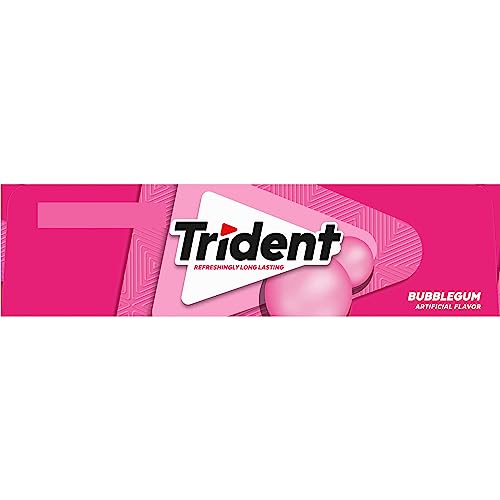 TRIDENT BUBBLEGUM SUGAR FREE GUM, TRAVEL ACCESSORIES, 12 PACKS OF 14 PIECES (168 TOTAL PIECES)