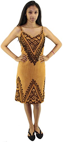 Fashion Island Women's Acid Wash Embroidered Dress