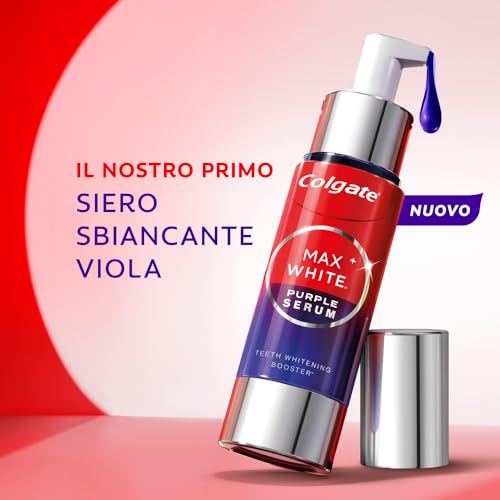 Max White Purple Serum 40ml, Booster Sbiancante Denti istantaneo, Sbianca istantaneamente, Formula a doppia azione per denti bianchi, tecnologia correzione immediata del colore