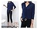 ARJOSA Women's Long/Short Sleeve Button Down Shirts Office Work Business Casual Blouses Tops (X-Large, A Navy Blue)