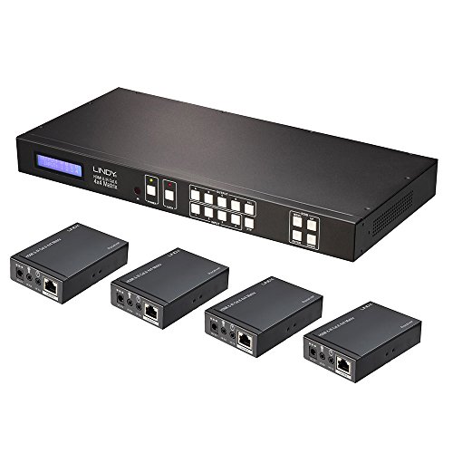 LINDY-USA HDMI & IR Cat. 6 Extender 4x4 Matrix System with 50m Receivers